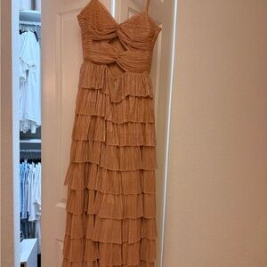 Gianni Bini Strapless Tiered Tan Dress